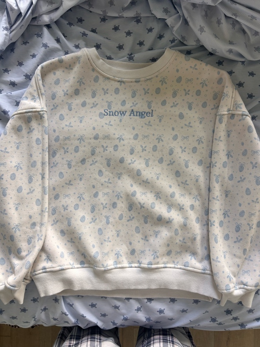 Snow Angel Light Blue & Cream Cozy Sweatset